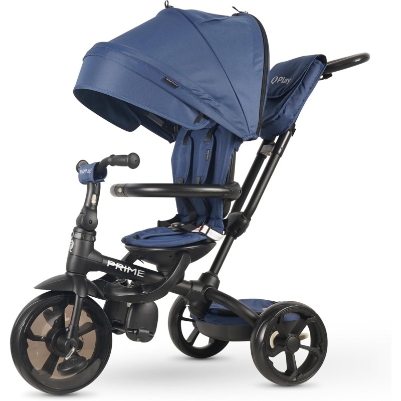 Triciclo Passeggino per Bambini New Prime 6 in 1 con PARAPIOGGIA