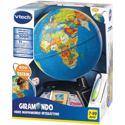 VTech 605407 Giramondo Video Mappamondo Interattivo con Penna Touch 600 Video BBC Giochi Educativi e Quiz