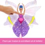 Mattel HXJ10 Barbie Ali Scintillanti con Capelli Viola Ali apribili Cerchietto e tutù