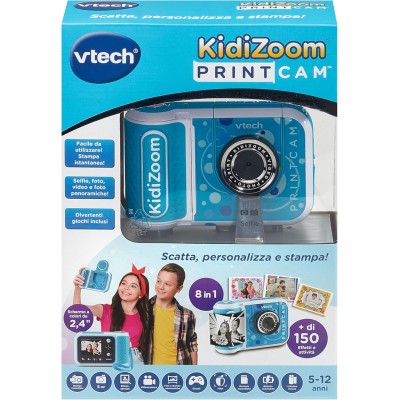 VTech 549179 Kidizoom Printcam Macchina Fotografica per Bambini con 40+ Effetti Speciali, Fotocamera Istantaneacon Carta Termica