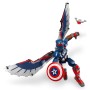 LEGO Marvel 76296 Captain America Costruibile Action Figure Snodabile con Scudo e Ali