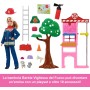 Mattel HRG55 Barbie Vigilessa del Fuoco playset con bambola e caserma dei pompieri 2 cuccioli e 10 accessori