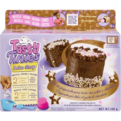 Goliath Tasty Tinies  Kit da cucina con 2 Preparazioni per Torta Gusto Cioccolato Glassa e Praline Rosa e Accessori