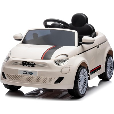 Auto Macchina Elettrica per Bambini Nuova Fiat 500e 12V con Telecomando, Sedile in Pelle