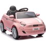 Auto Macchina Elettrica per Bambini Nuova Fiat 500e 12V con Telecomando, Sedile in Pelle