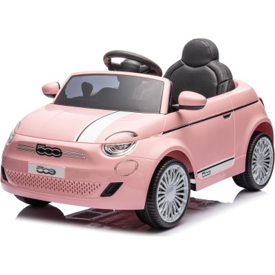 Auto Macchina Elettrica per Bambini Nuova Fiat 500e 12V con Telecomando, Sedile in Pelle