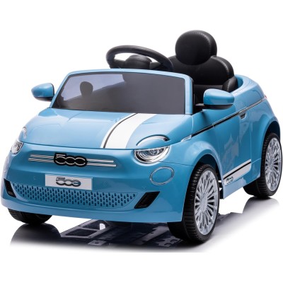 Auto Macchina Elettrica per Bambini Nuova Fiat 500e 12V con Telecomando, Sedile in Pelle