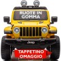 Auto Elettrica Macchina per Bambini 2 Posti Jeep Wrangler Rubicon 12V con Ruote in Gomma Sedile in Pelle Telecomando