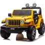 Auto Elettrica Macchina per Bambini 2 Posti Jeep Wrangler Rubicon 12V con Ruote in Gomma Sedile in Pelle Telecomando