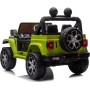 Auto Elettrica Macchina per Bambini 2 Posti Jeep Wrangler Rubicon 12V con Ruote in Gomma Sedile in Pelle Telecomando