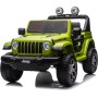 Auto Elettrica Macchina per Bambini 2 Posti Jeep Wrangler Rubicon 12V con Ruote in Gomma Sedile in Pelle Telecomando