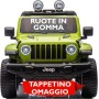 Auto Elettrica Macchina per Bambini 2 Posti Jeep Wrangler Rubicon 12V con Ruote in Gomma Sedile in Pelle Telecomando