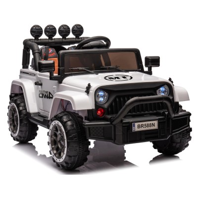Auto Elettrica Macchina per Bambini Fuoristrada Off-Road con Sedile in Pelle e Telecomando 12V Full Optional