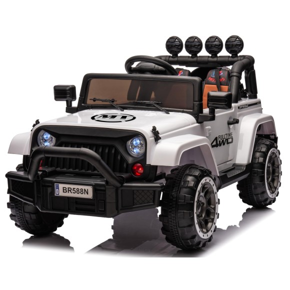 Auto Elettrica Macchina per Bambini Fuoristrada Off-Road con Sedile in Pelle e Telecomando 12V Full Optional