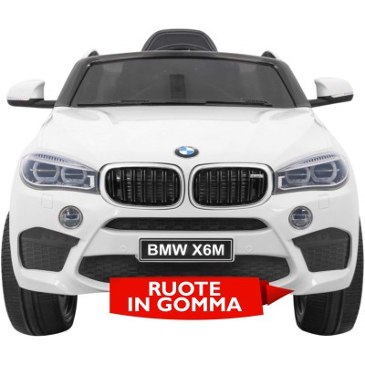 Auto Macchina Elettrica per Bambini 12V BMW X6M con Sedile in Pelle, Ruote in Gomma Telecomando Porte Apribili, Full Optional