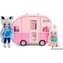 SpinMaster 575672 Na! Na! Na! Surprise Camper Kitty-Cat Camper Rosa con Orecchie e Coda di Gatto - 7 Aree di Giochi