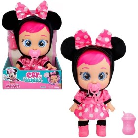 IMC Toys 922198 Cry Babies Disney Minnie con vestitino rosa a pois bianchi e biberon IMC Toys 922198 Cry Babies Disney Minnie con vestitino rosa a pois bianchi e biberon