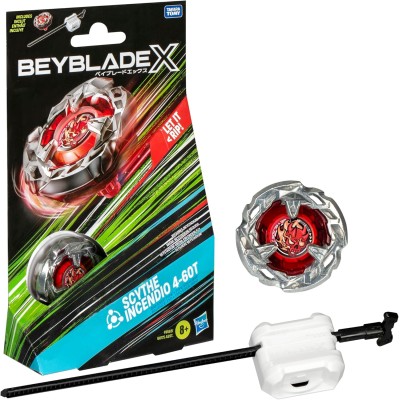 Hasbro F9583 BeyBladeX Scythe Incendio 4-60T Set di trottola e lanciatore