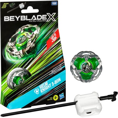 Hasbro F9581 BeyBlade X Helm Knight 3-80N Defense Type Set Trottola e Lanciatore