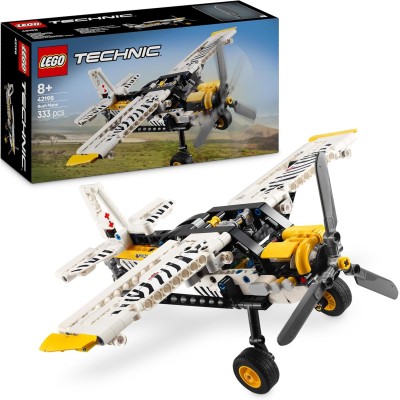 LEGO Technic 42198 Aereo Bush Aeroplano con Elica Rotante Ali Regolabili e Motore a Pistoni a 4 Cilindri