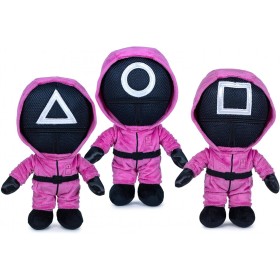 Grandi Giochi QUD02000 Squid Game Peluche Guardie Assortiti 3 Modelli 28cm