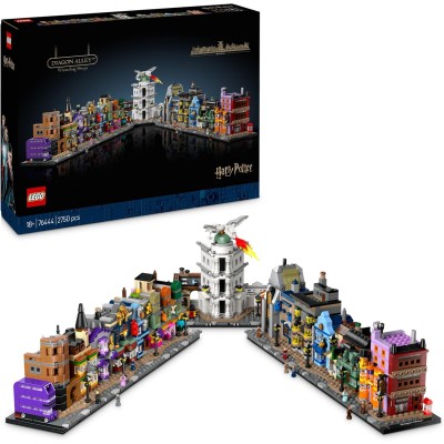 LEGO Harry Potter 76444 Negozi di Magia di Diagon Alley con 16 figure tra cui Harry Draco Hermione e Famiglia Weasley