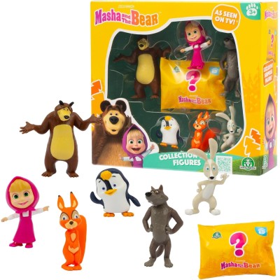 Giochi Preziosi MHA23000 Masha E Orso Set 6 Personaggi Alti dai 5 ai 7cm ed 1 Esclusivo