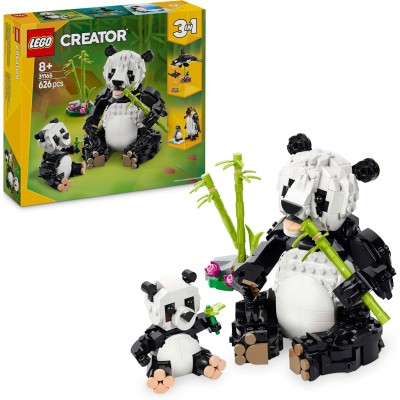 LEGO Creator 31165 Animali Selvatici: Famiglia di Panda 3in1 per costruire un Panda, un Pinguino o un'Orca