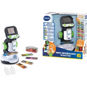 VTech 616107 Video Microscopio Interattivo con Video Originali BBC Schermo 2,4" Zoom 200x 9 Vetrini Illustrati e Slot MicroSD VTech 616107 Video Microscopio Interattivo con Video Originali BBC Schermo 2,4" Zoom 200x 9 Vetrini Illustrati e Slot MicroSD