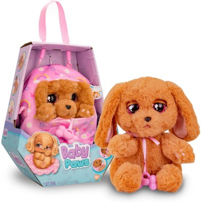 IMC Toys ‎917637 Baby Paws Cocker Peluche Interattivo con Suoni Include Borsetta Copertina