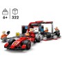 LEGO City 60443 Pit Stop e Meccanici con Monoposto Ferrari F1 Kit Officina con Macchina Minifigure e Accessori