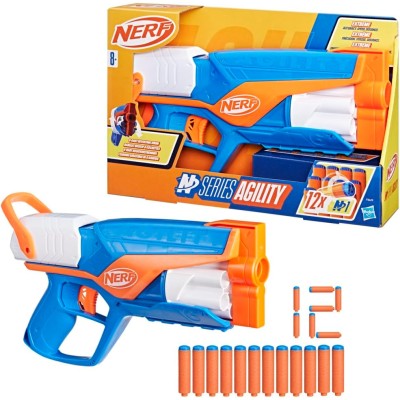 Hasbro F8629 Nerf N Series Blaster Agility con Tamburo Rotante e 12 Dardi di Gommapiuma