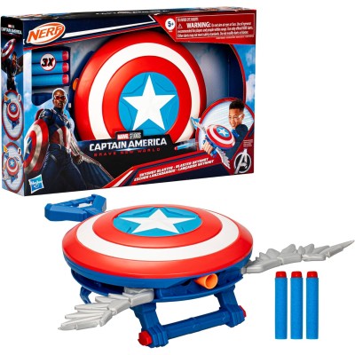 Hasbro F9302 Nerf Marvel Blaster Skyshot Scudo di Captain America: Brave New World