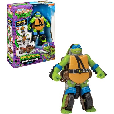 Giochi Preziosi TU845100 Tartarughe Ninja Caos Mutante Action Figure Leonardo 15cm trasformabile in Moto