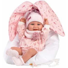 Giocheria Llorens 1073802 Reborn Nica 40cm con occhi blu, vestito e borsa con orecchie da coniglio