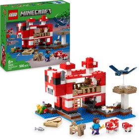 LEGO Minecraft 21270La Casa del Mooshroom con Personaggi Animali Mob e Accessori