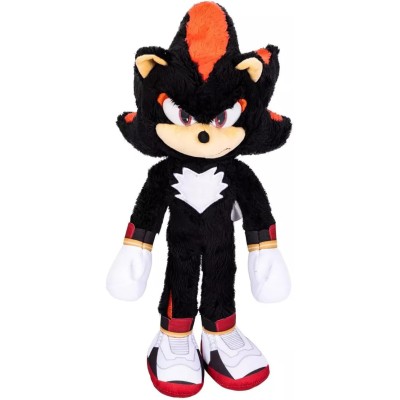 Jakks Pacific 234884 Sonic 3 Movie Peluche di Shadow Deluxe 33cm super Morbido con Occhi Realistici in Acrilico