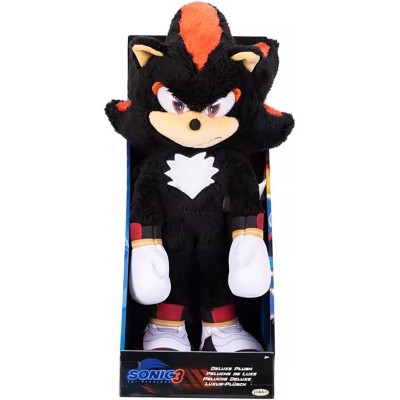 Jakks Pacific 234884 Sonic 3 Movie Peluche di Shadow Deluxe 33cm super Morbido con Occhi Realistici in Acrilico