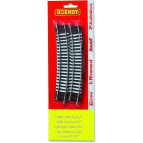 Hornby HT8301 Set 4 binari curvi R2 curva 22,5° - 438 millimeters Hornby HT8301 Set 4 binari curvi R2 curva 22,5° - 438 millimeters