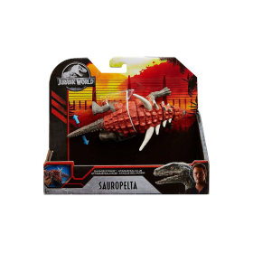 Mattel GJN91 Jurassic World Attacco Selvaggio Sauropelta acgtion figure con movimento e scheda informativa