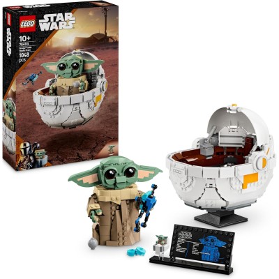 LEGO Star Wars 75403 Grogu e Carrozzina con Rana Sorgan e Minifigure di Grogu Modellino di 'Baby Yoda'