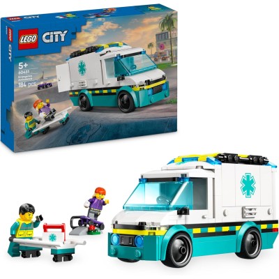 LEGO City 60451 Ambulanza di Emergenza con 2 Minifigure e accessori medici