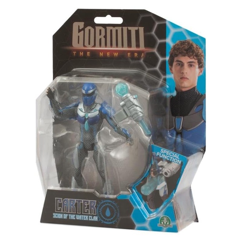 Giochi Preziosi GRV11300 Gormiti The New Era - Scion Dell'Acqua Carter 15cm con Funzione Attacco e Armatura Effetto Silver