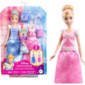Mattel JCR95 Disney Princess Cenerentola 2 storie in 1 Cenerentola alla moda con 2 look intercambiabili e 9 accessori