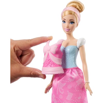 Mattel JCR95 Disney Princess Cenerentola 2 storie in 1 Cenerentola alla moda con 2 look intercambiabili e 9 accessori