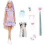 Mattel JCT72 Barbie Bambola Fun & Fancy con lunghissimi capelli biondi ed extension abito metalizzato e accessori