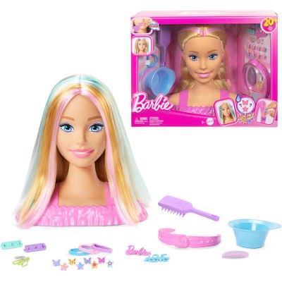 Mattel JFG81 Barbie Testa Pettinabile Deluxe capelli biondi e oltre 20 accessori per acconciature