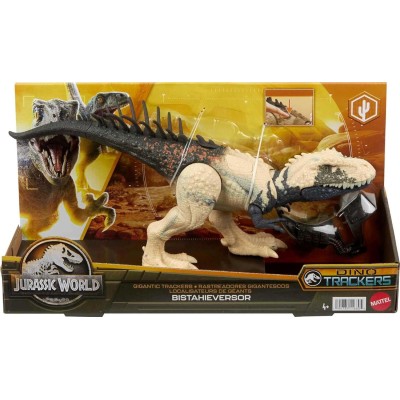 Mattel HLP27 Jurassic World Bistahieversor Predatori Giganti dinosauro con mossa d'attacco famelica coda mobile e tracciamento