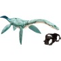 Mattel HLP26 Jurassic World Elasmosaurus Predatori Giganti Dinosauro con mossa d'attacco, coda mobile e tracciamento