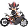 Jakks Pacific 424064 Sonic 3 Movie Shadow con Motocicletta Shadow articolato e motocicletta con Ruote Mobili